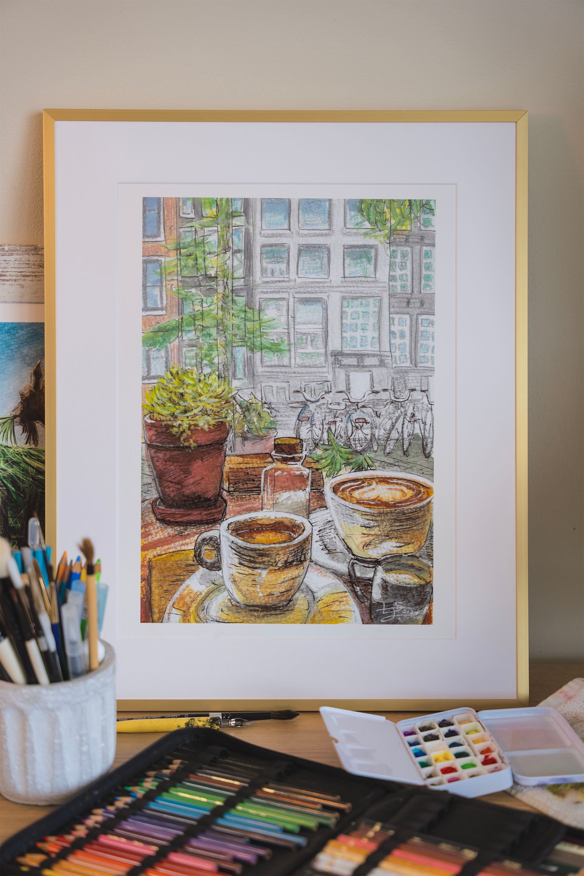 "Cafe in Amsterdam, Netherlands 01" Fine Art Print