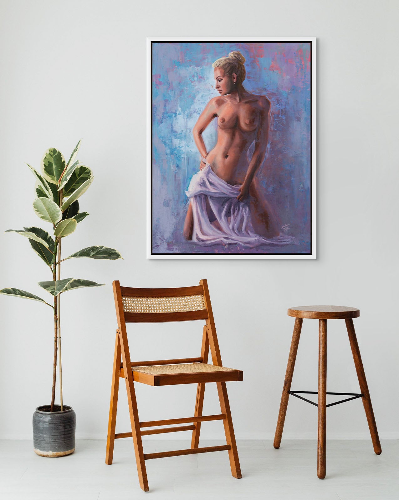 "Woman with Chiffon" Canvas Print